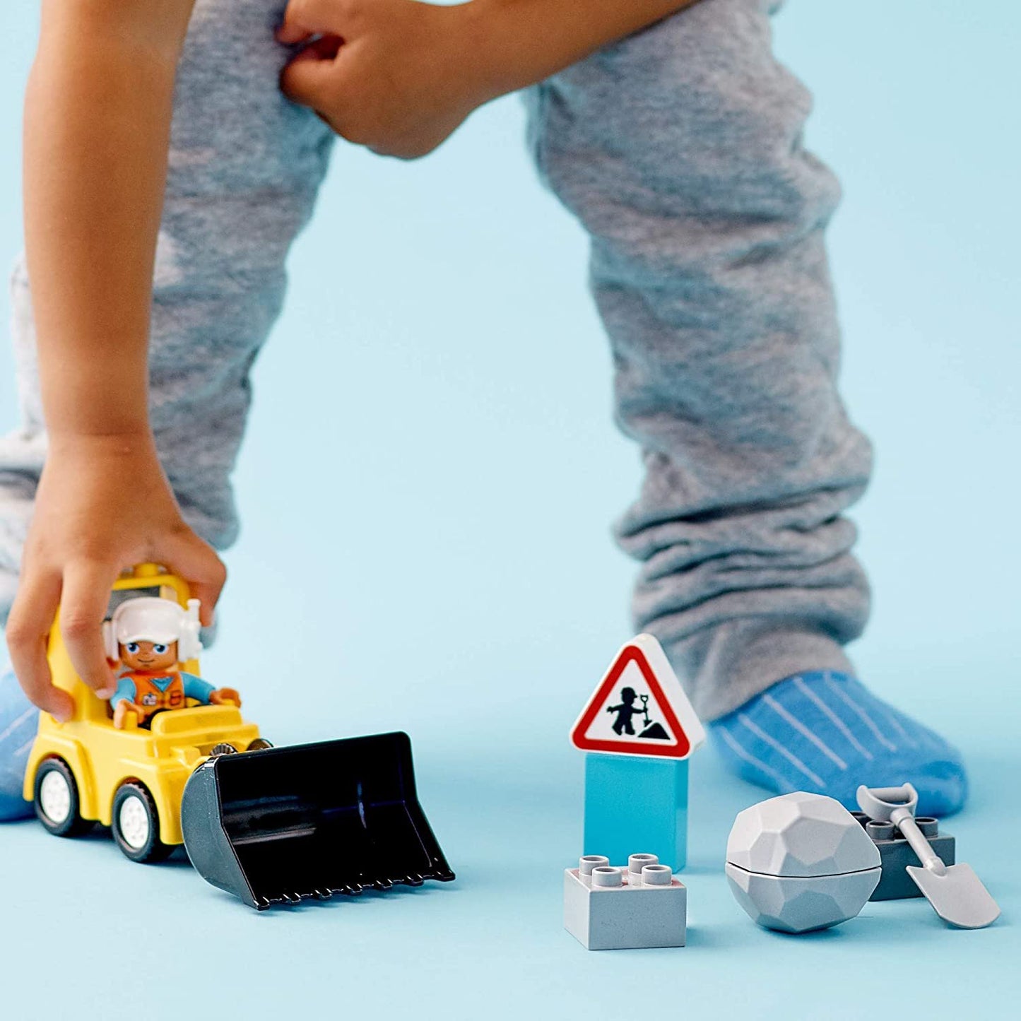 LEGO DUPLO Construction Bulldozer 10930 Mini Bulldozer Truck Set; Construction Toy for Kids Aged 2 and Up; Small Bulldozer Toy and Construction Worker Playset for Toddlers (10 Pieces)