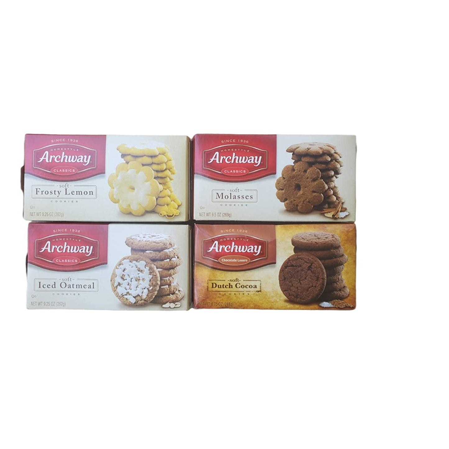Cookie Collection of Archway Favorites| Frosty Lemon | Soft Molasses|Iced Oatmeal|Soft Dutch Cocoa|