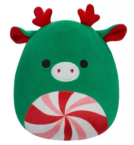 Squishmallows Official Kellytoy Squishy Soft Plush 12 Inch Zumir the Moose, Peppermint Swirl Belly and Red Antlers