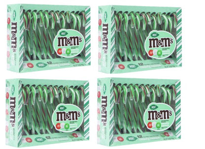 M&Ms Candy Canes Chocolate Mint Flavor 12 Count 5.3 oz boxes (PACK OF 4)