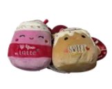 Official Kellytoy Squishmallows Chanel the Cinnamon Roll and Beata the Latte 5" Stuffed Plush for Kids