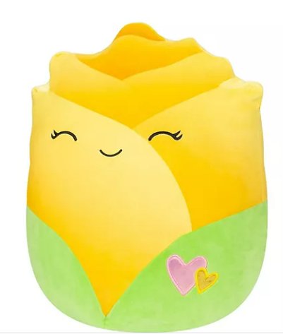 Squishmallows Rare 16 inch Rhoda Flower with Hearts, Super Soft Pillow Toy Flower Yellow Rose