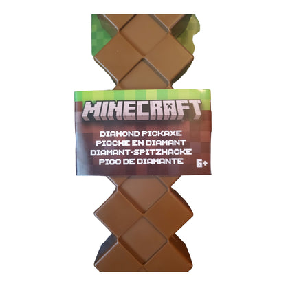 Minecraft Diamond Pickaxe, 14 inches long, handle is 9.5 inches wide