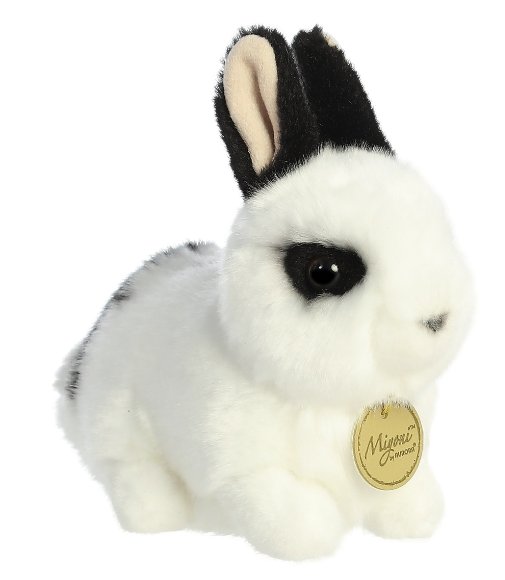 Aurora Black and White Rex Rabbit 8 in