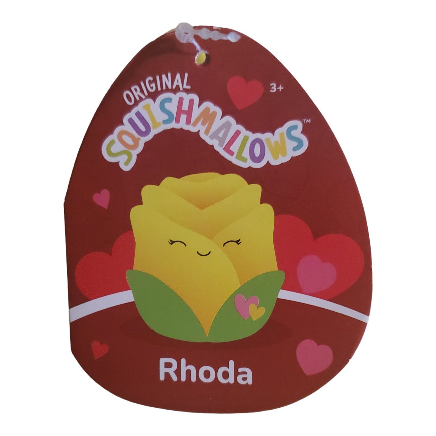 Squishmallows Rare 16 inch Rhoda Flower with Hearts, Super Soft Pillow Toy Flower Yellow Rose