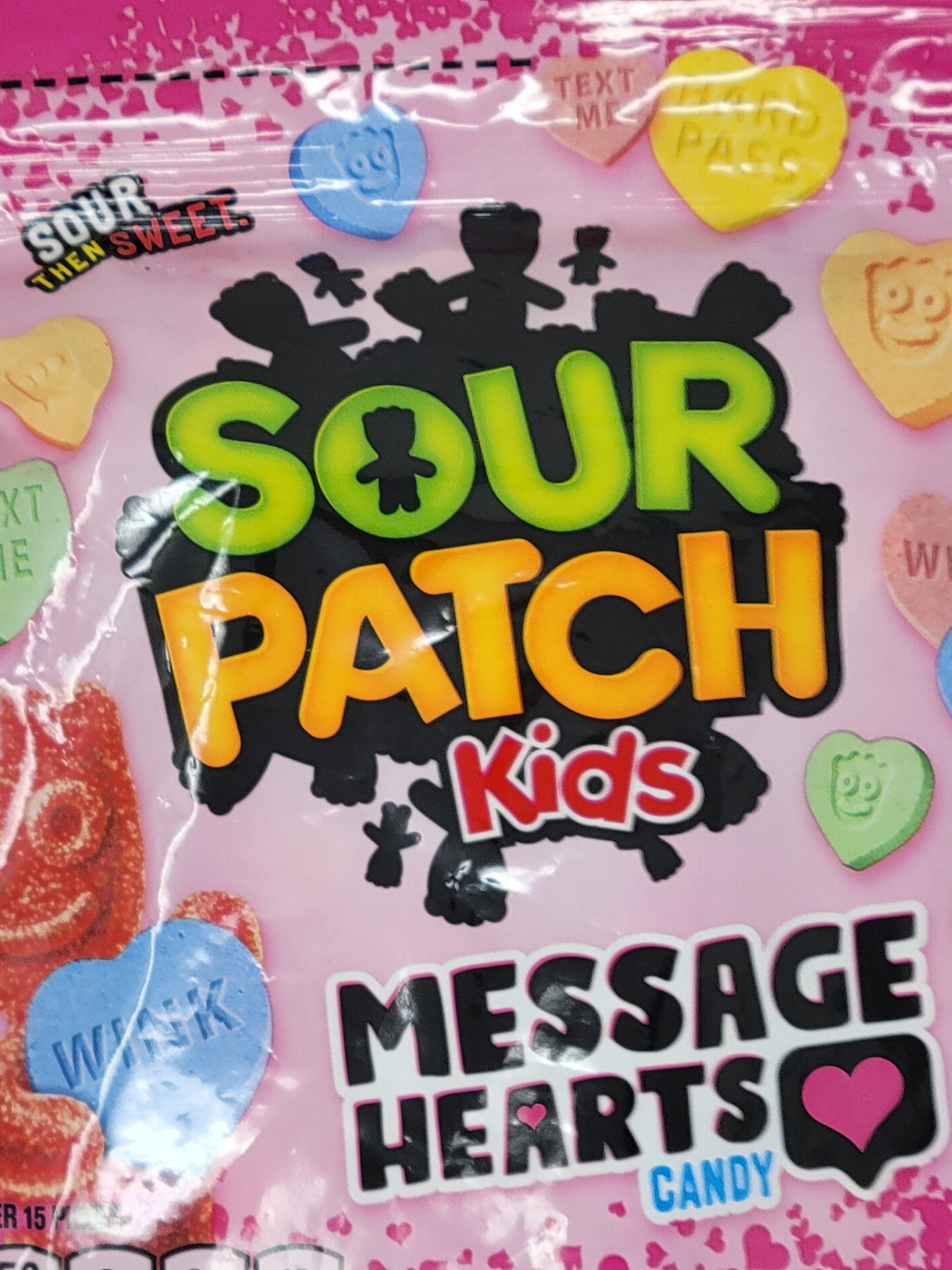 SOUR PATCH KIDS Message Hearts Valentine Candy Hearts, 2 Pack of 13.01 oz bags