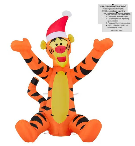 Disney 3.5 ft. Tigger in Santa Hat Holiday Airblown Inflatable with 2 repair patches