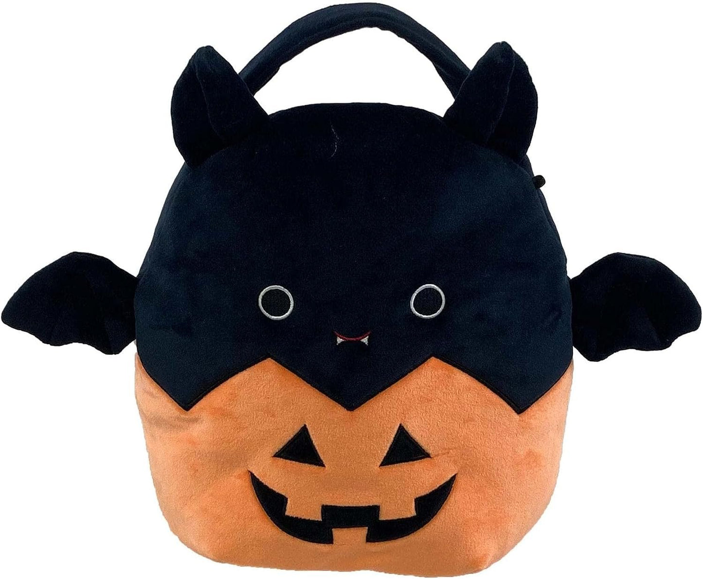 Squishmallows Treat Pail Emily The Bat in Pumpkin Basket for Halloween Trick or Treating