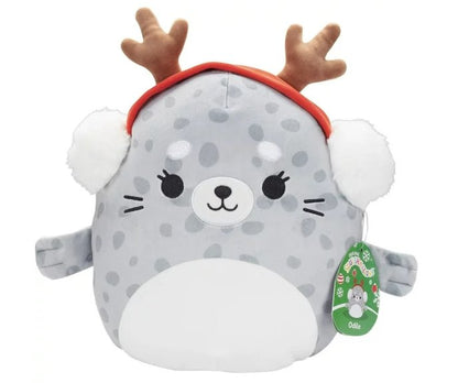 Squishmallows 12" Odile The Spotted Seal with Earmuffs and Antlers - Official Kellytoy New 2023 Christmas Plush - Cute and Soft Holiday Stuffed Animal Toy - Great Gift for Kids