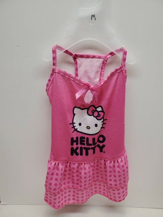 Hello Kitty Pink Dog or Cat Outfit with Bow, Perfect for Halloween or Costume Party