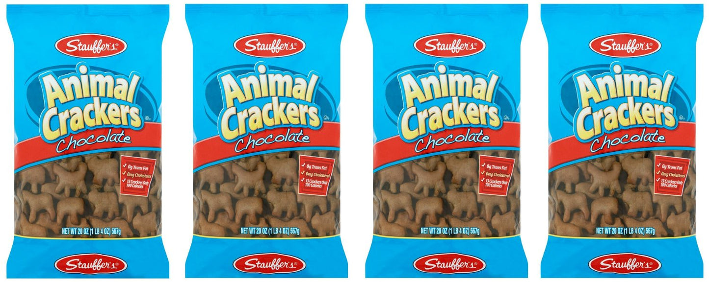 Stauffer's, Animal Crackers, Chocolate, 20oz Bag (Pack of 4)