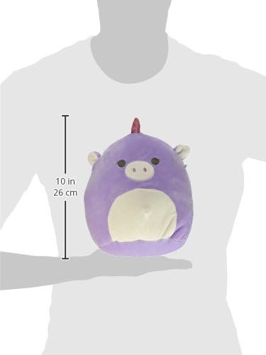 Squishmallows 8" Mia the Purple Unicorn, Baby with Rattle